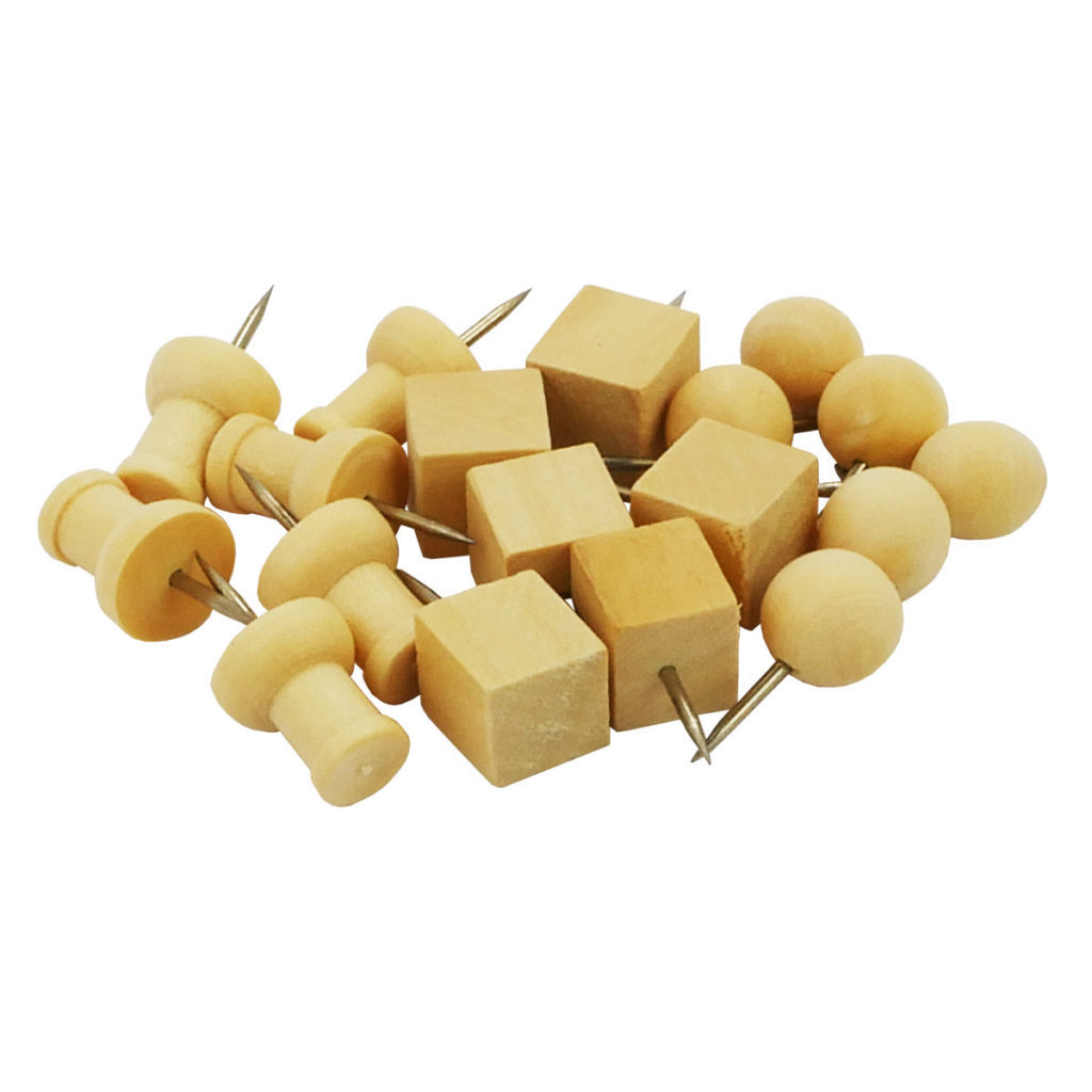 50 Puntine Decorative In Legno Per Bacheche - Con Testa In Legno E Scatola Portaoggetti - Foto 10