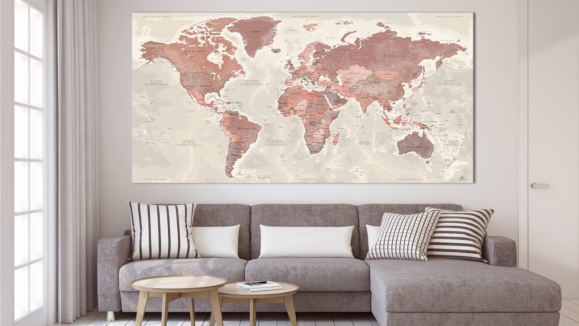 Bella Mappa da Muro - Grande Mappa Mondiale – Idea Regalo