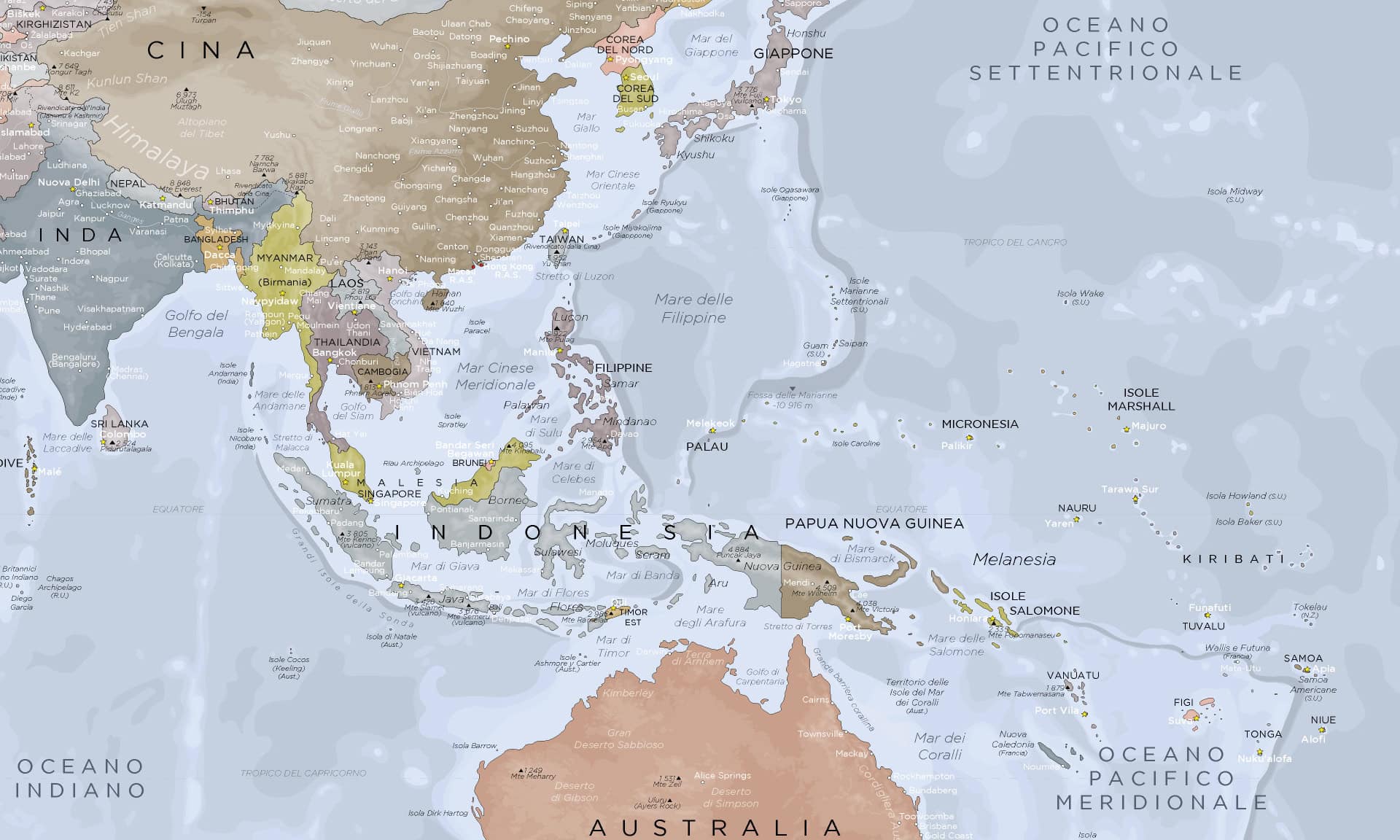 Mappa del mondo Completa – Mappamondo con l'Antartide