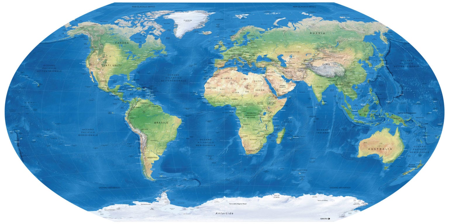 Mappa Del Mondo Proiezione Winkel Tripel 1536x768 