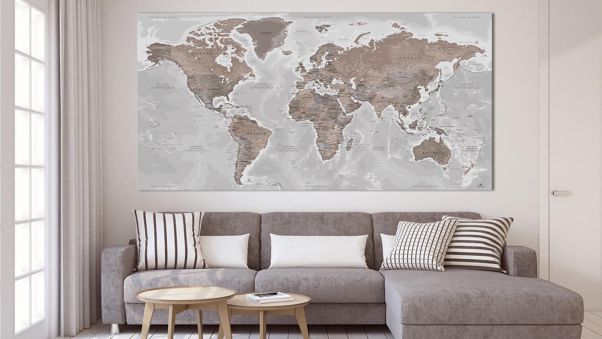 Anonimo – Mappa del mondo – L'Affiche Illustrée poster cornici