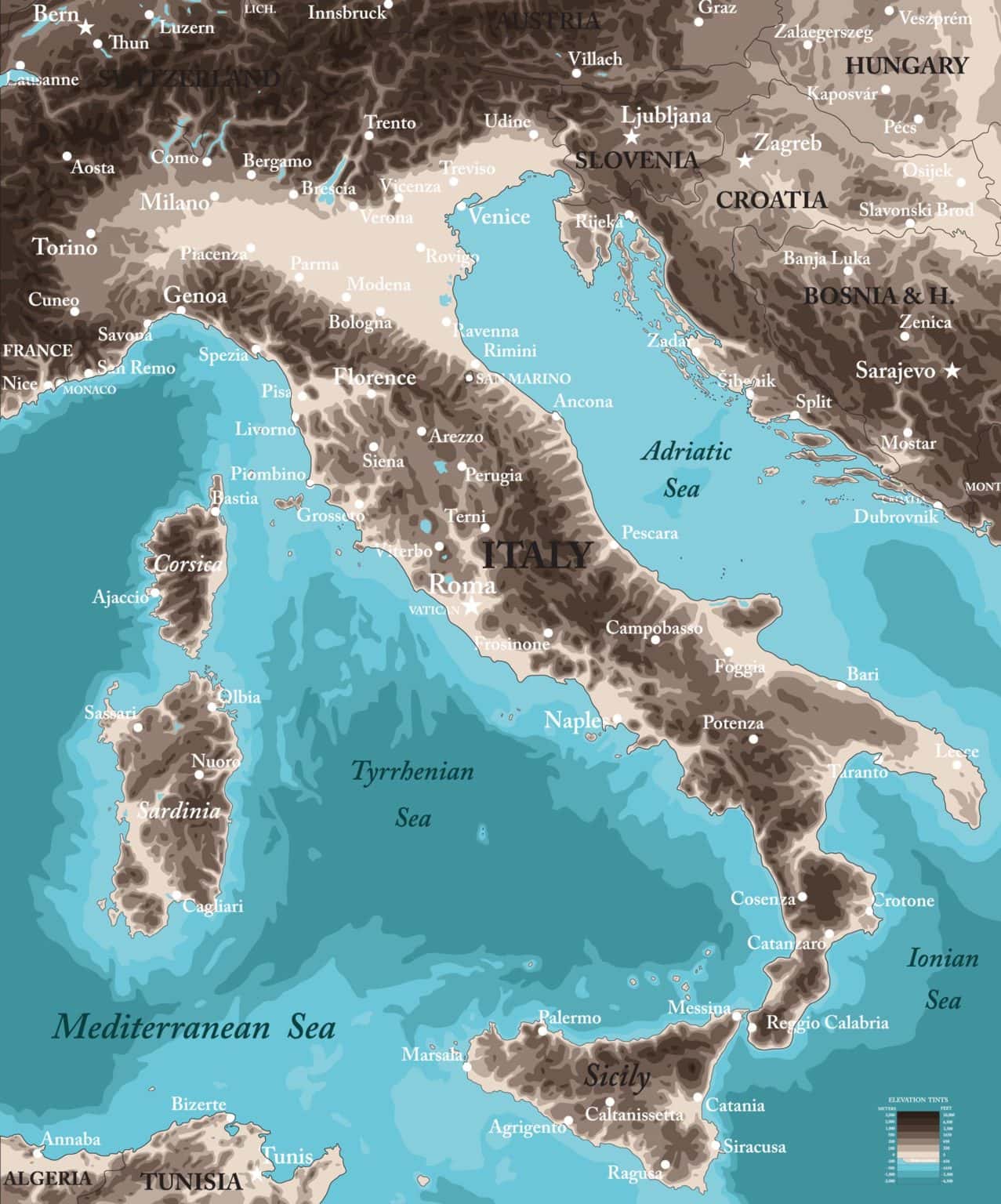Mappa D Italia Dettagliata Cartina Italiana Scegli Tra Modelli