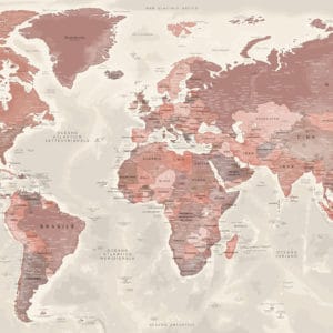 Mappa del mondo su Plexiglas fronte-retro 1/2