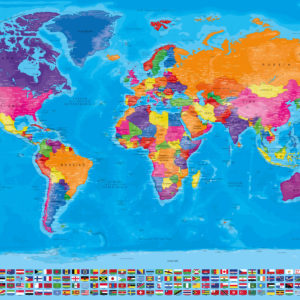 Mappa del Mondo Completa di Bandiere – Manarola