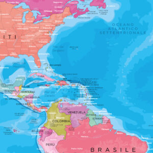 Mappa del mondo colorata – Santorini