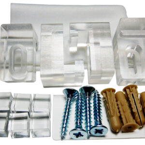 Kit di fissaggio in Plexiglas® trasparente